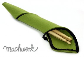 Etui für Drumsticks aus Wollfilz - grün
