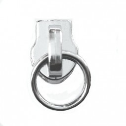 silberner Schieber mit Ring für metallisierte Reißverschlüsse