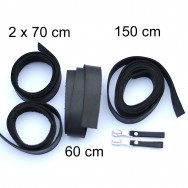 2,5 cm breite Lederriemen, schwarz, Set für die Tasche Solo als Laptoptasche