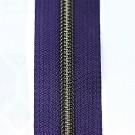 Reißverschluss metallisiert lila mit oxydfarbener Spirale