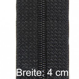 XL-Reißverschluss 4 cm breit mit zwei Schiebern, schwarz