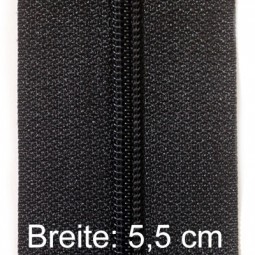 XXL-Reißverschluss 5,5 cm breit mit zwei Schiebern, schwarz