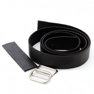 3 cm breiter Lederriemen, schwarz, Set für Umhängetaschen mit passenden Metallteilen