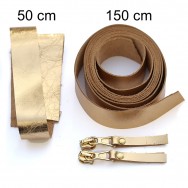 2,5 cm breite Lederriemen, gold, Set für die Tasche Duett