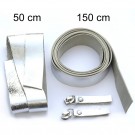 2,5 cm breite Lederriemen, silber, Set für die Tasche Duett 2,5 cm breite Lederriemen, silber, Set für die Tasche Duett